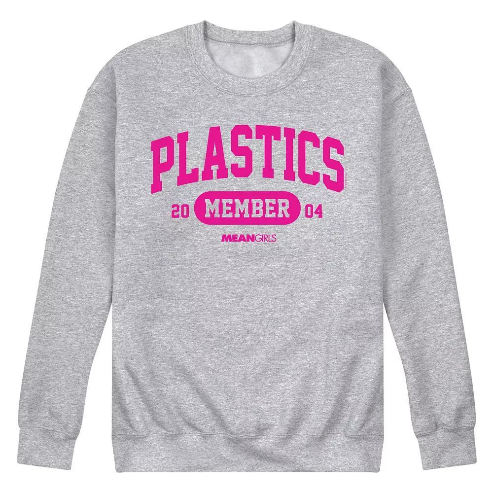 Mens Mean Girls Plastics Member Fleece Sweatshirt Grey Gray Product Image