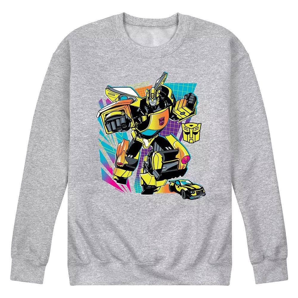 Mens Transformers Bumblebee Fleece Sweatshirt Grey Gray Product Image