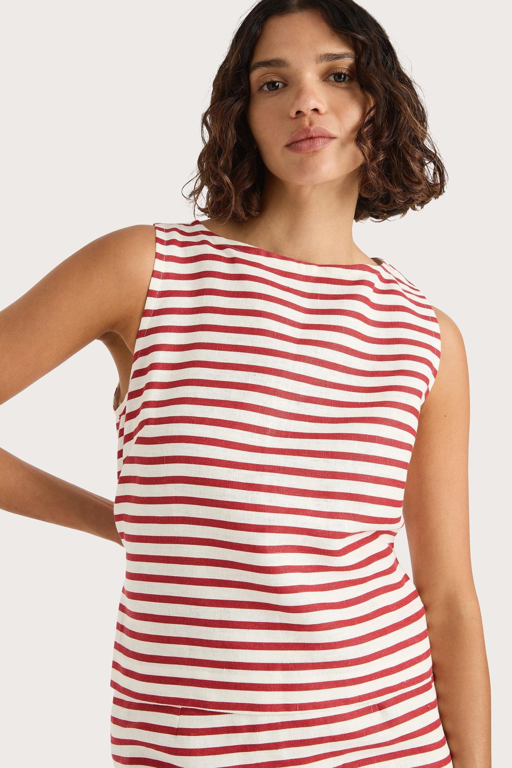 Jane Mini Skirt Breton Stripe Red Product Image