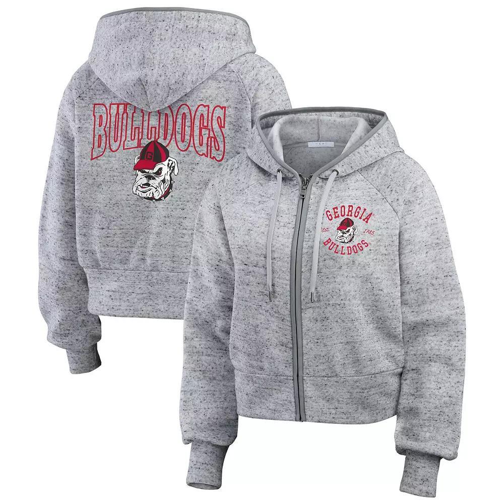 Women's WEAR by Erin Andrews Heather Gray Charlotte Hornets Speckled Radiator Full-Zip Hoodie, Size: Small, Chr Grey Product Image