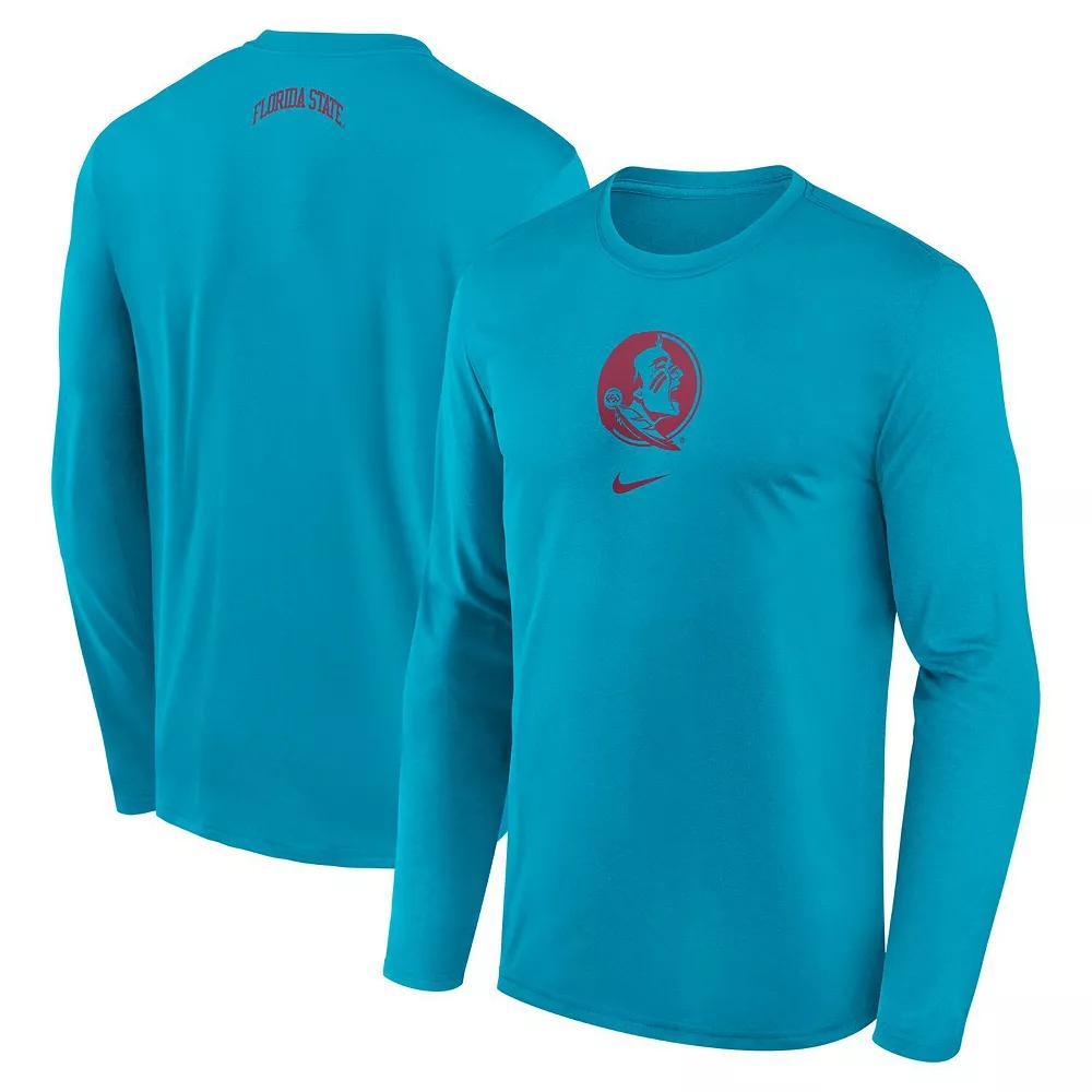 Men's Nike Turquoise Florida State Seminoles On-Court Basketball Shootaround Performance Long Sleeve T-Shirt, Size: 2XL, Turquoise A Product Image