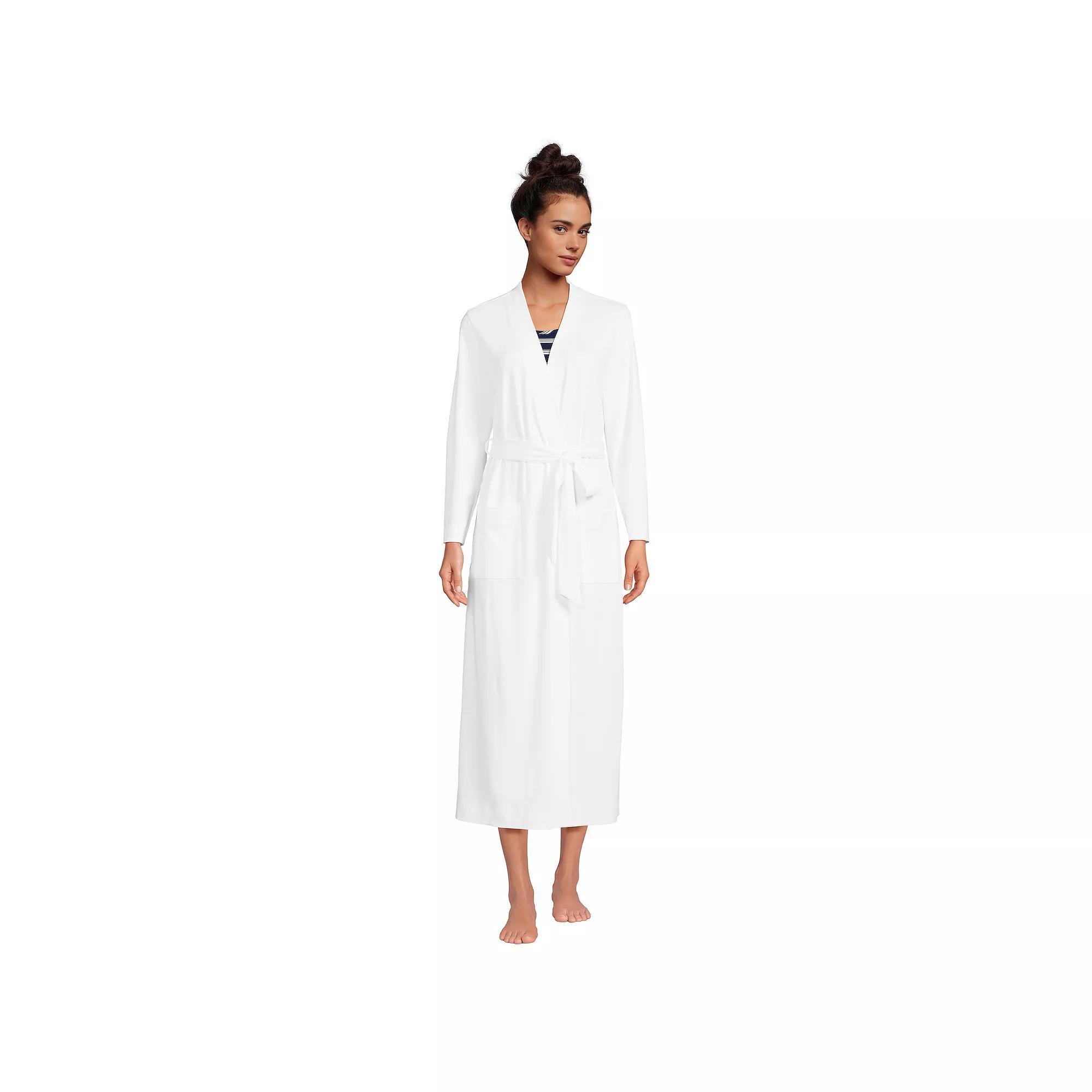 Petite Lands End Cotton Wrap Robe, Womens Product Image