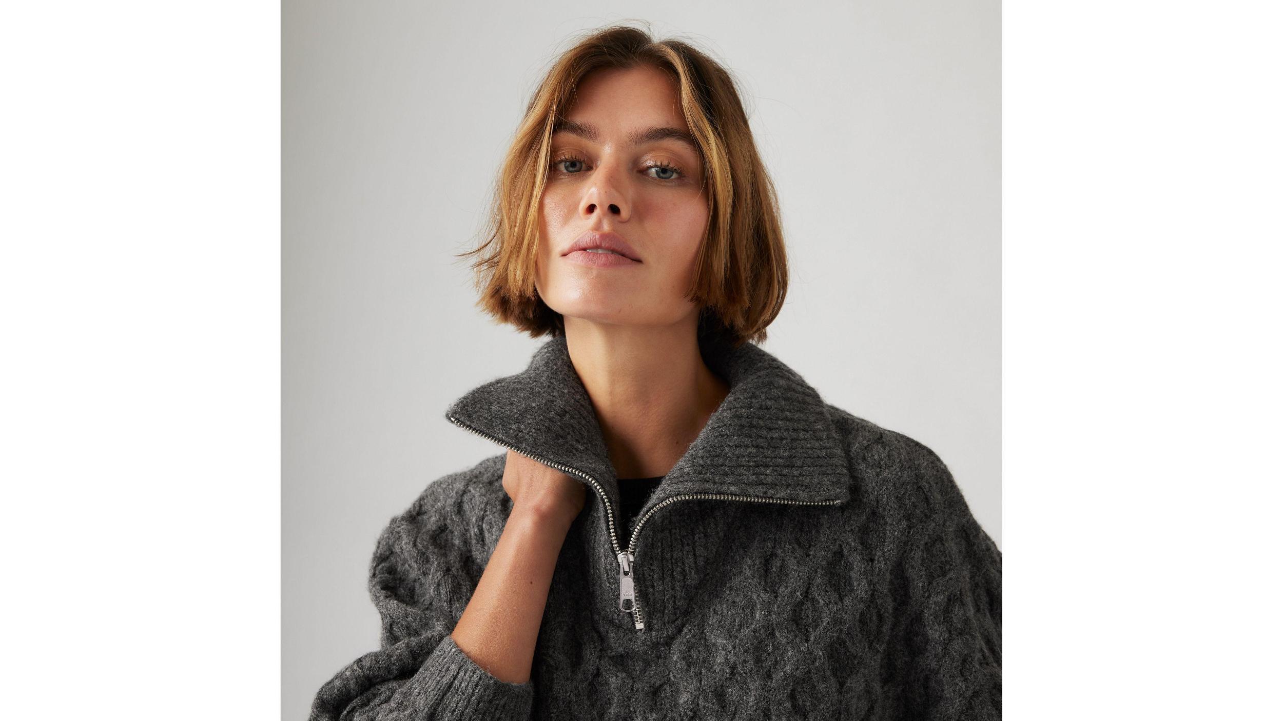 1/4 Zip Cable Sweater Product Image