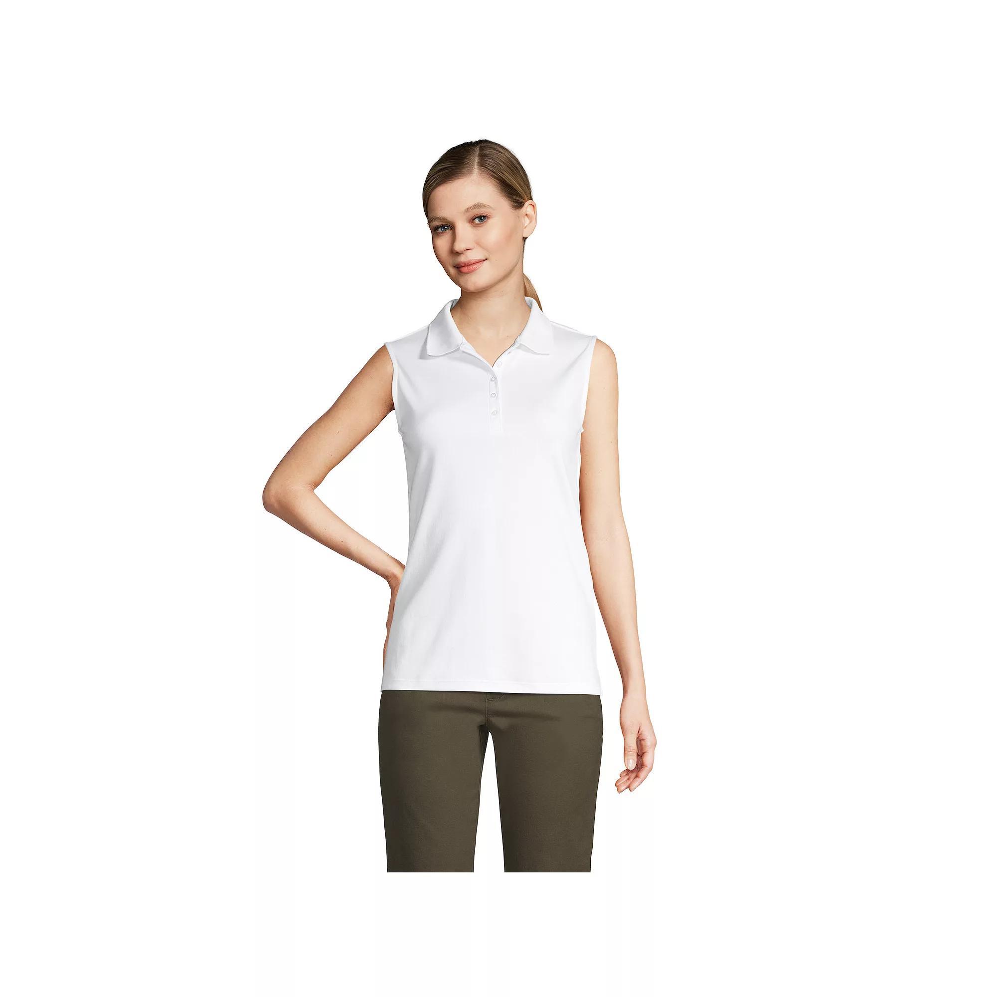 Petite Lands End Supima Cotton Polo Tank Top, Womens Product Image