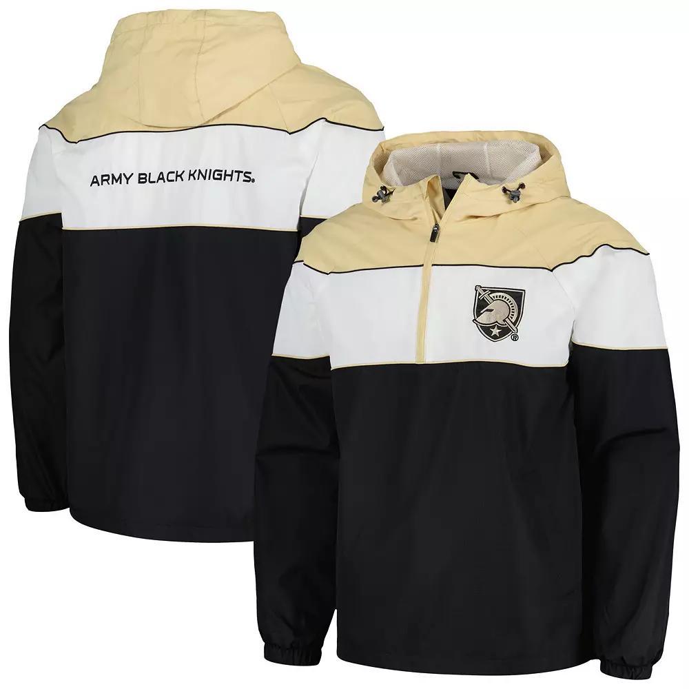Men's G-III Sports by Carl Banks Black Army Black Knights Center Line Half-Zip Raglan Hoodie Jacket, Size: Large, Nc2 Black Product Image
