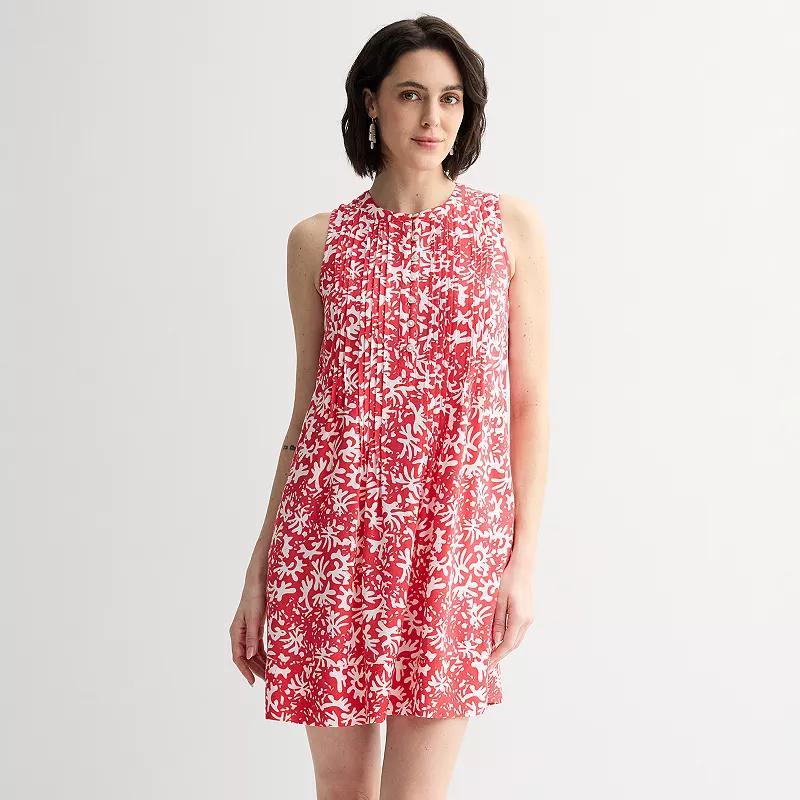 Women's Sonoma Goods For Life® Sleeveless Pintuck Dress, Size: Medium, Blue Marine Toss Product Image