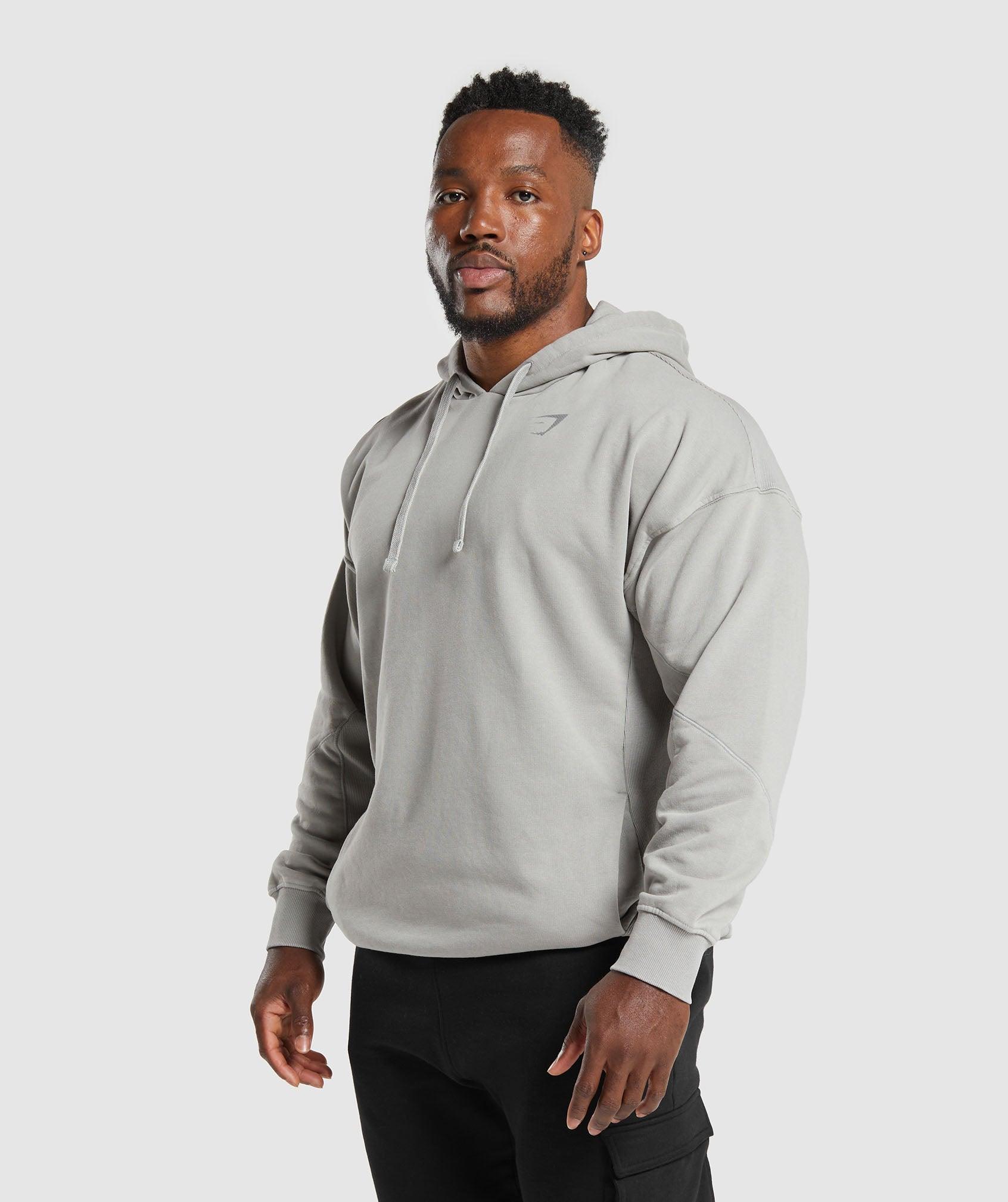 Gymshark Power Washed Hoodie - Smokey Grey Male Product Image