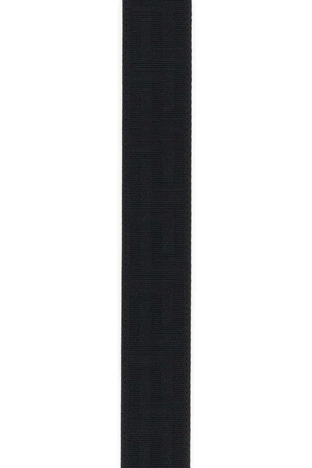 VERSACE Adjustable Fabric Medusa Belt With Gold-tone Buckle In Black Product Image