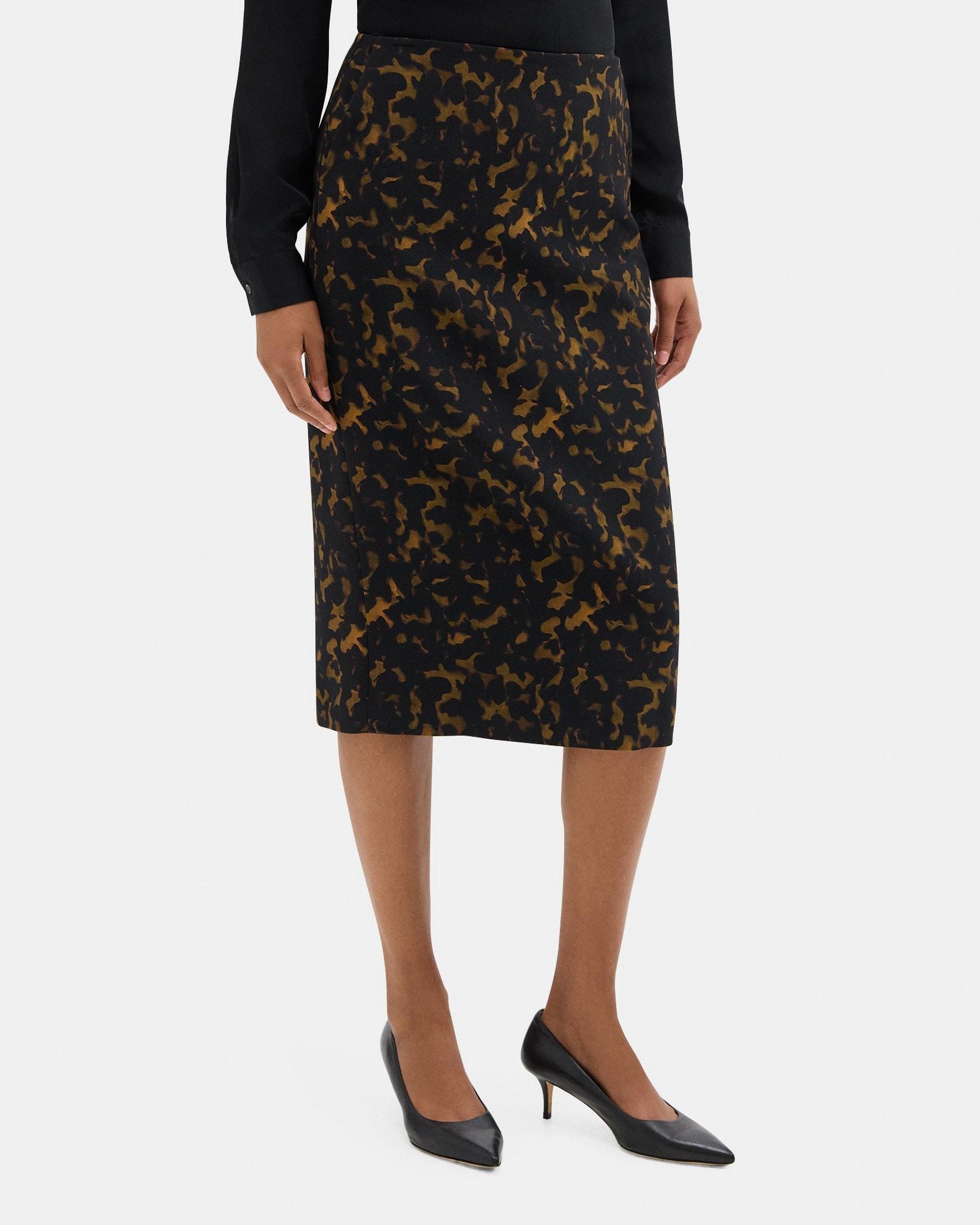 Pencil Skirt in Tortoise Crepe Product Image