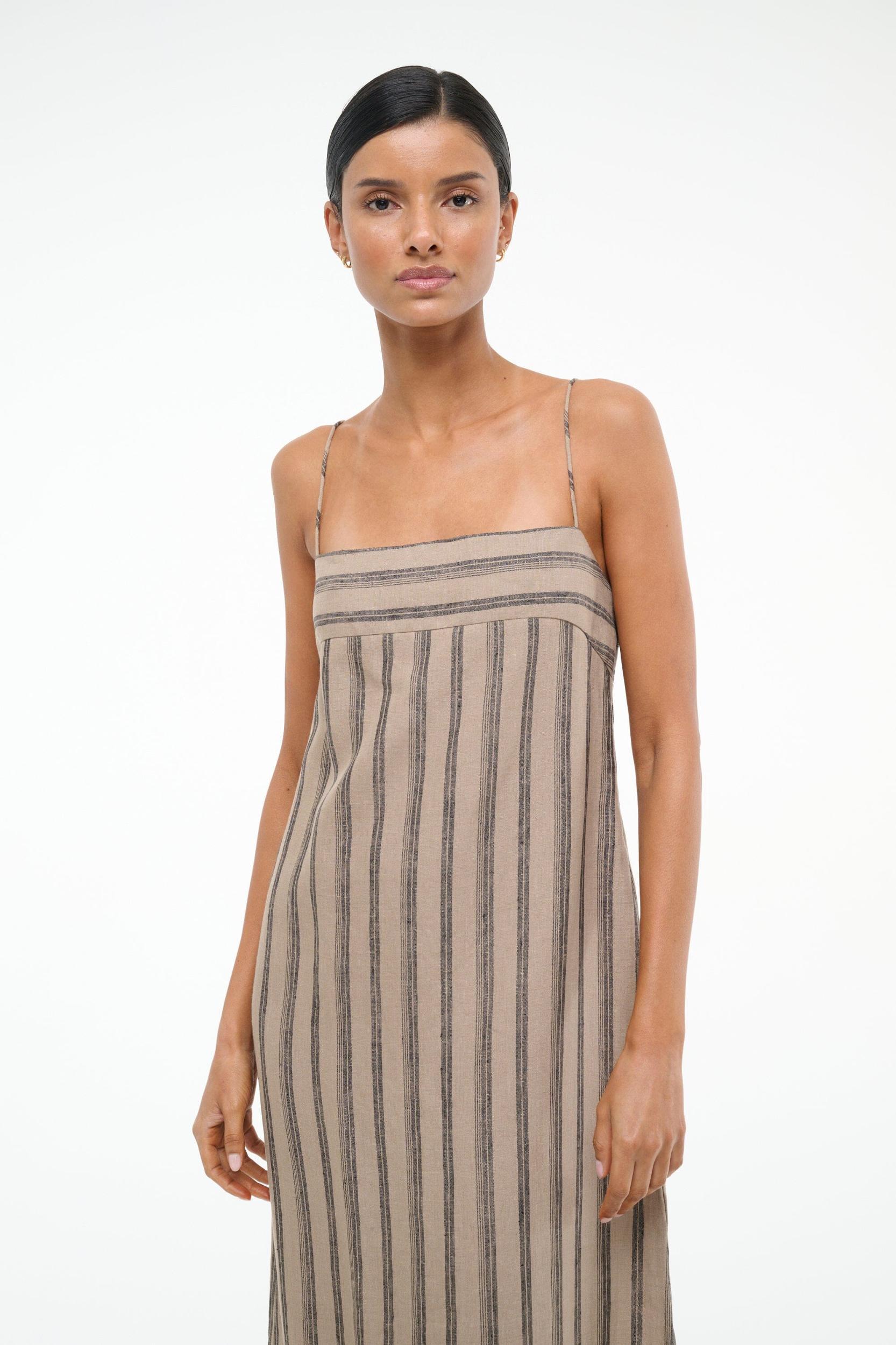 LAURA LINEN DRESS | SAHARA STRIPE Product Image