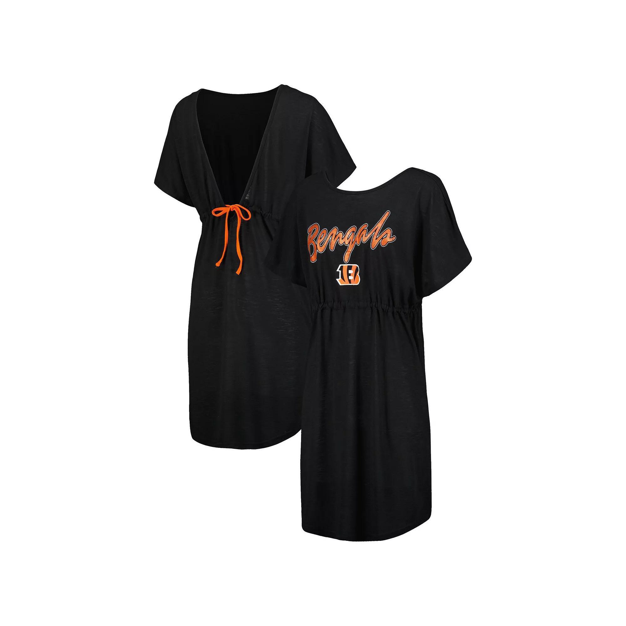 Women's G-III 4Her by Carl Banks Black Cincinnati Bengals Versus Swim Coverup, Size: Medium Product Image