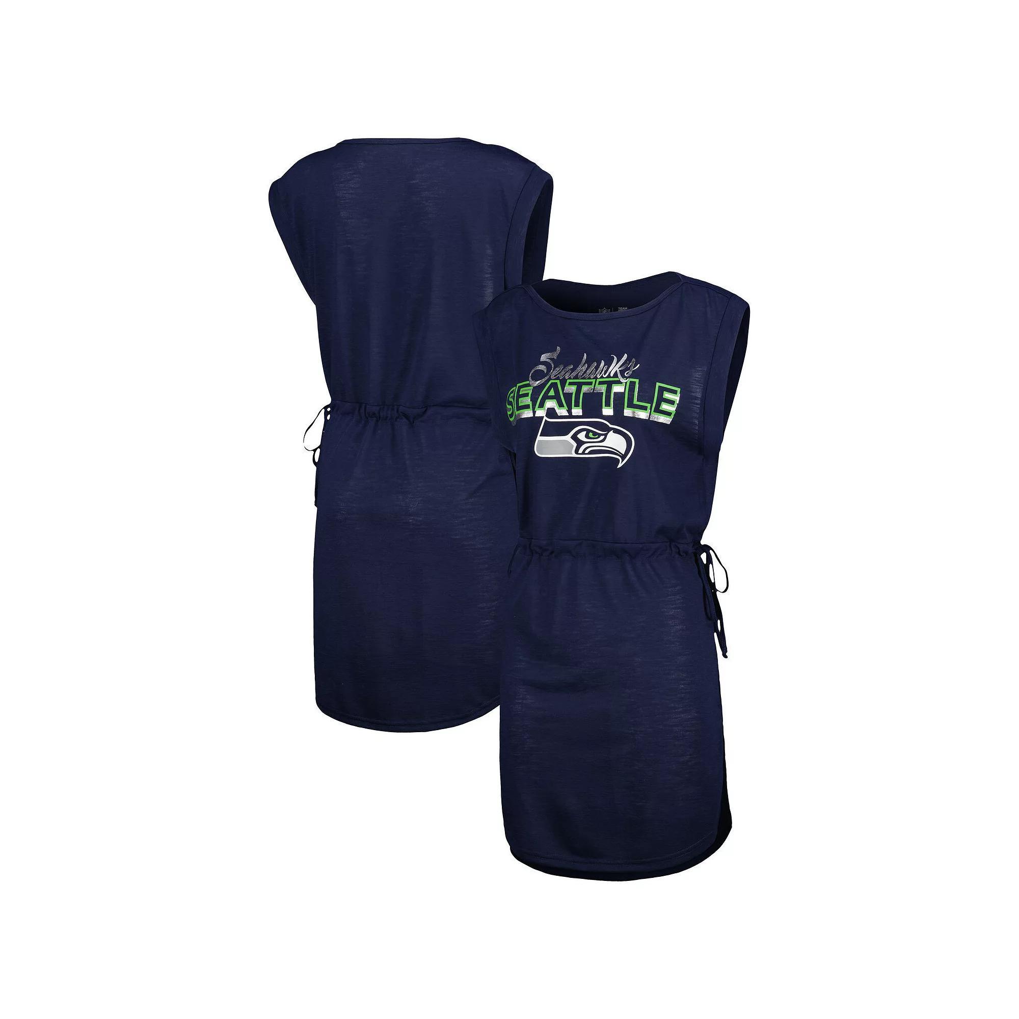 Women's G-III 4Her by Carl Banks College Navy Seattle Seahawks G.O.A.T. Swimsuit Cover-Up, Size: 2XL, Blue Product Image