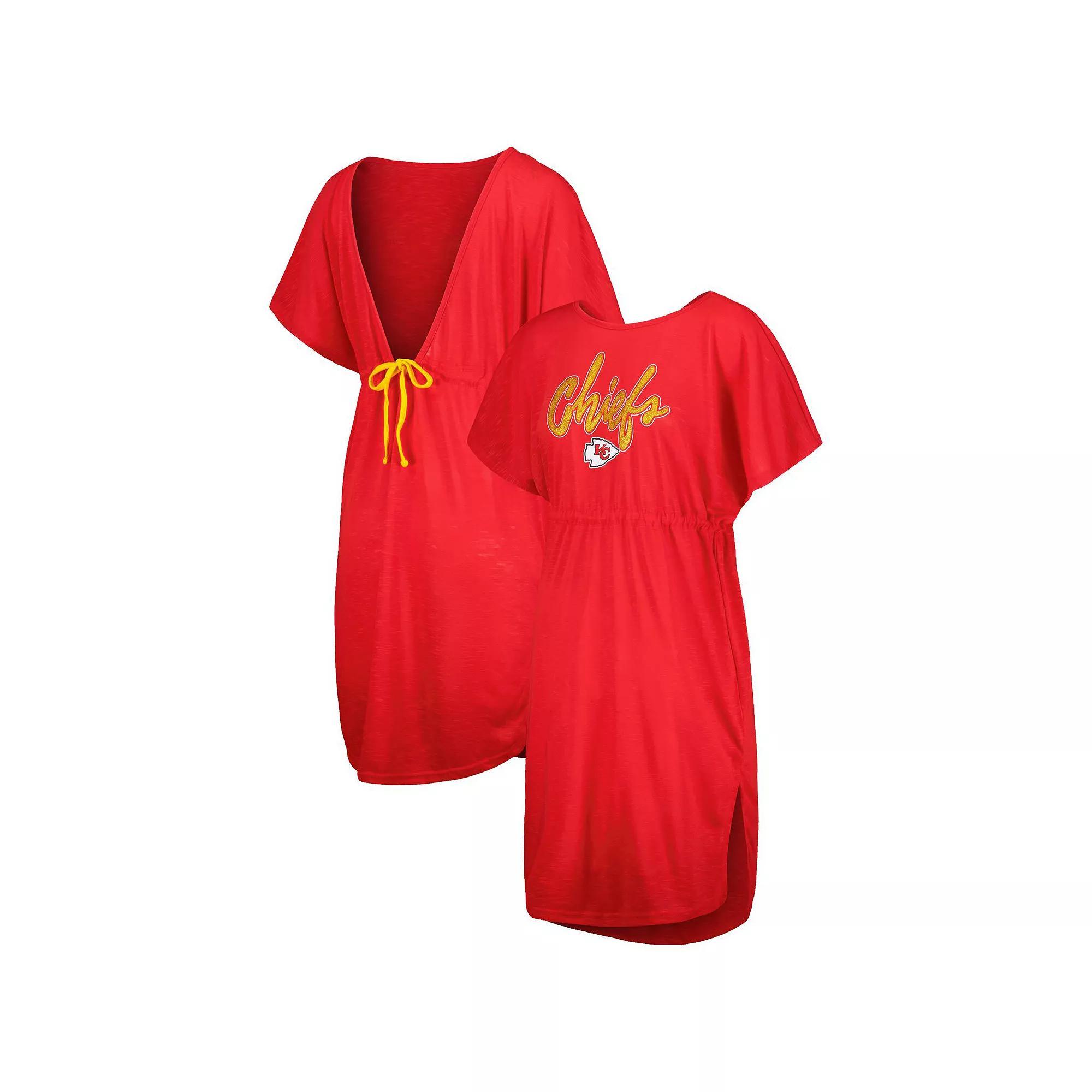 Women's G-III 4Her by Carl Banks Red Kansas City Chiefs Versus Swim Cover-Up, Size: Large Product Image