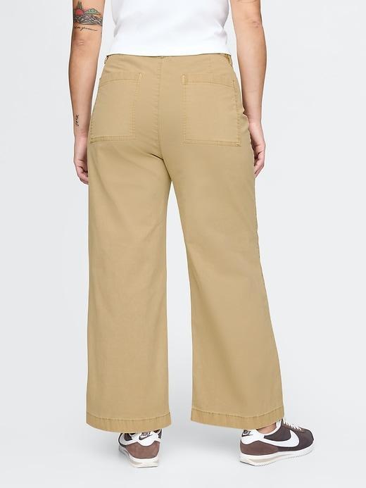 High Rise Stride Wide-Leg Ankle Khakis Product Image