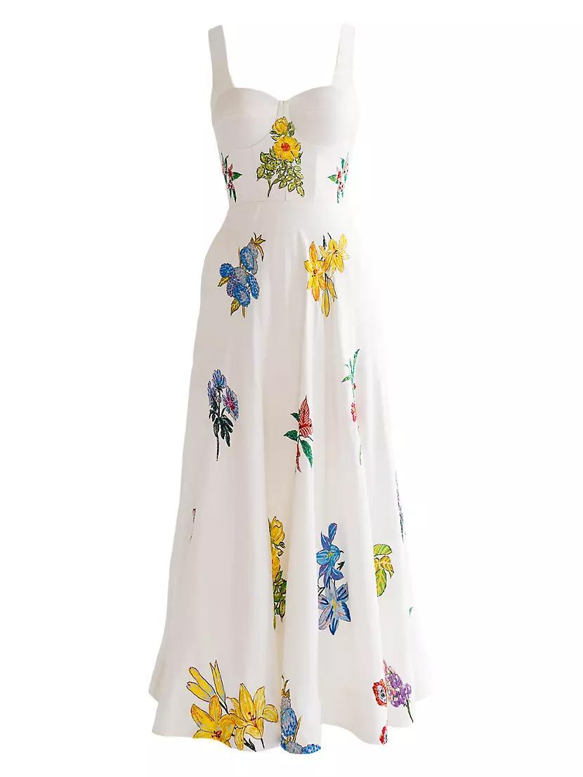 Womens Silk Fit & Flare Corset Dress Product Image