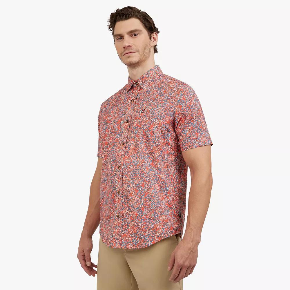 Men's Quiksilver Short Sleeve Button Down Shirt, Size: Large, Pink Product Image