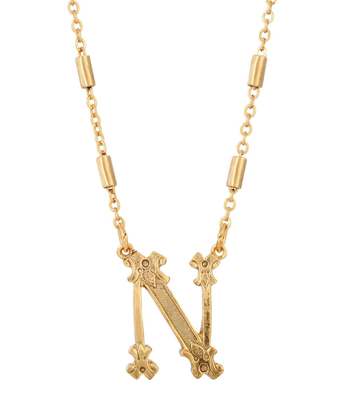 1928 Gold Tone Initial Necklace, Womens, Yellow K Product Image