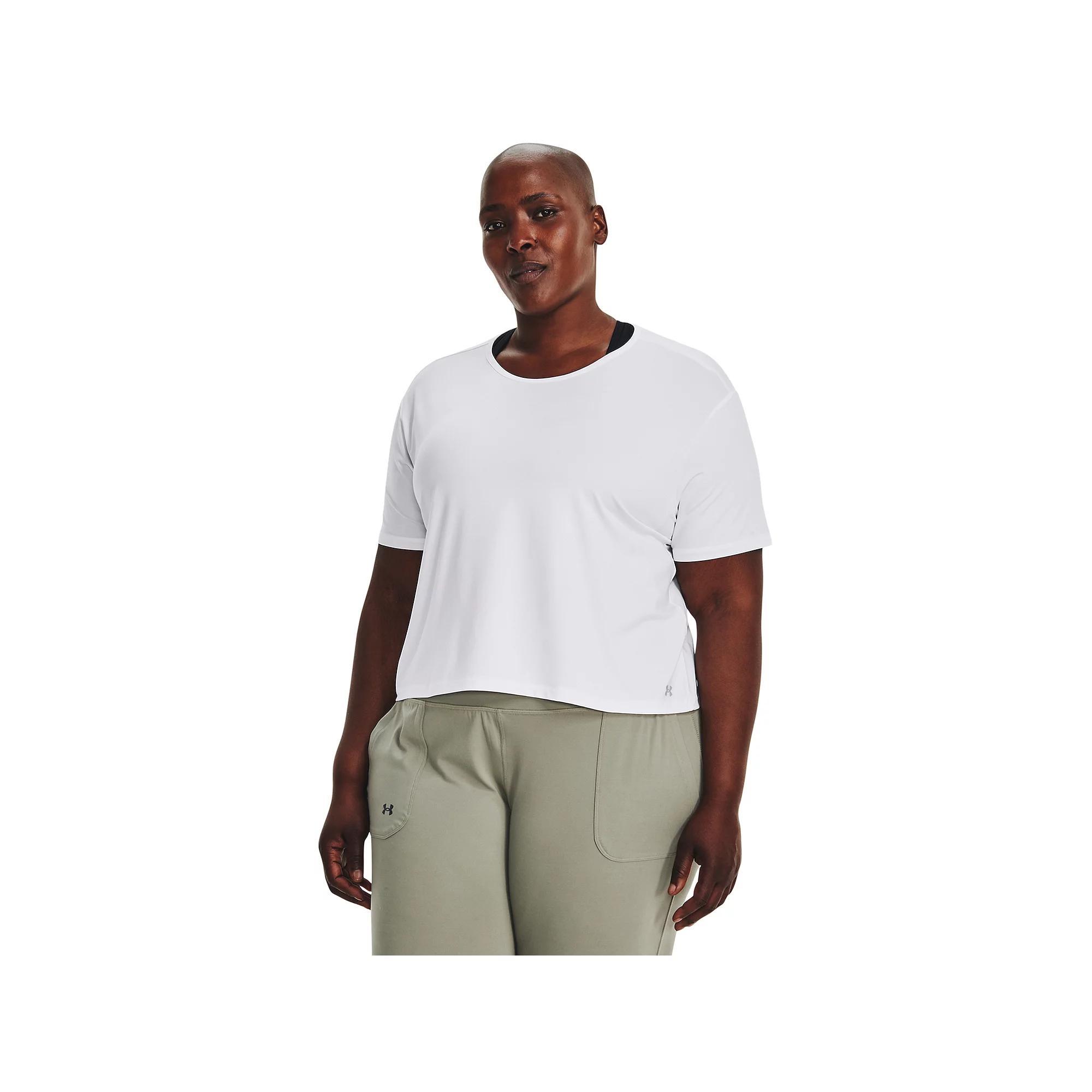 Plus Size Under Armour Motion Short Sleeve Tee, Women's, Size: 3XL, White Product Image