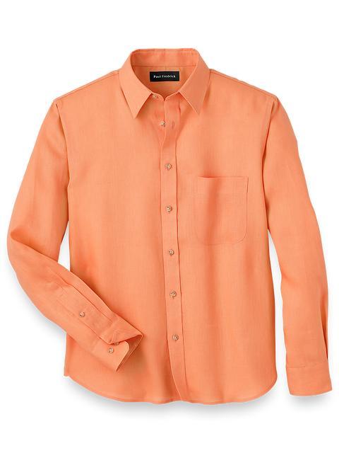 Linen Solid Casual Shirt - Coral Product Image