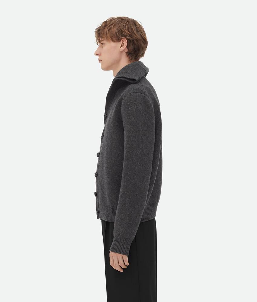 Men's Compact Wool Cardigan in Charcoal melange Product Image