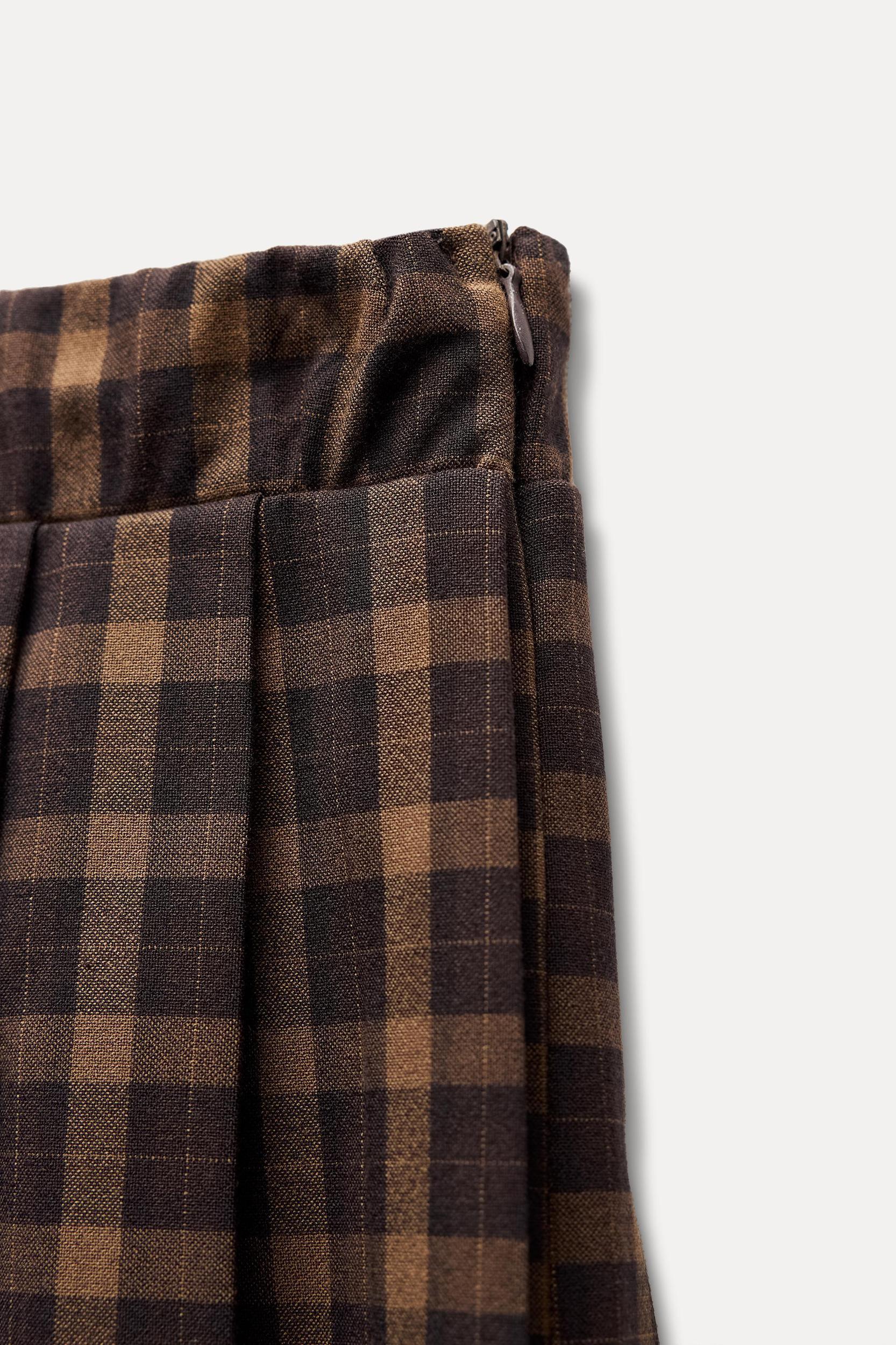 MINI CHECKED PLEATED SKIRT Product Image