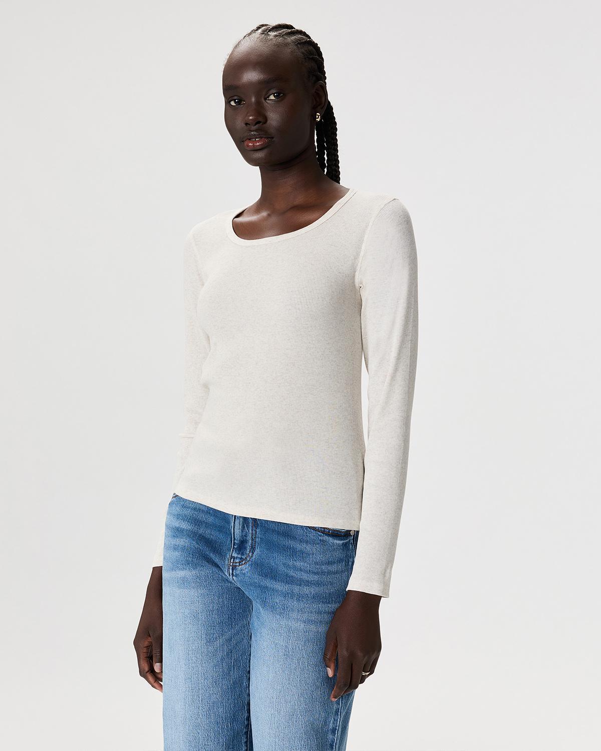 Quince | Women's Micro-Rib Long Sleeve T-Shirt Organic Cotton Product Image