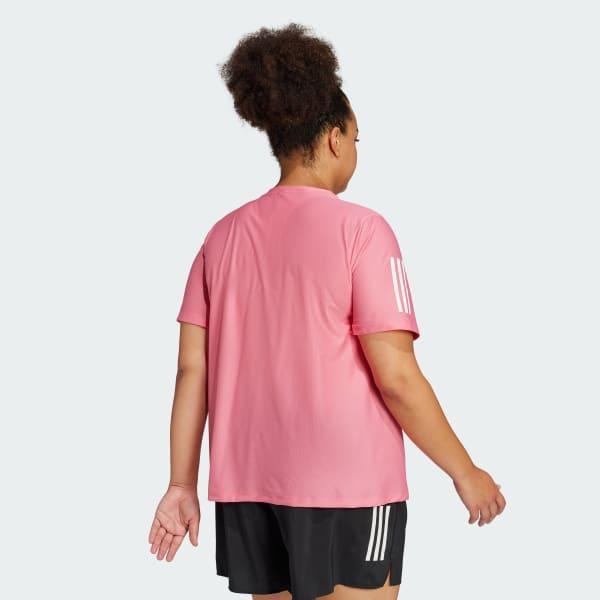 adidas Own The Run Tee (Plus Size) Pink Fusion 2X Womens Product Image
