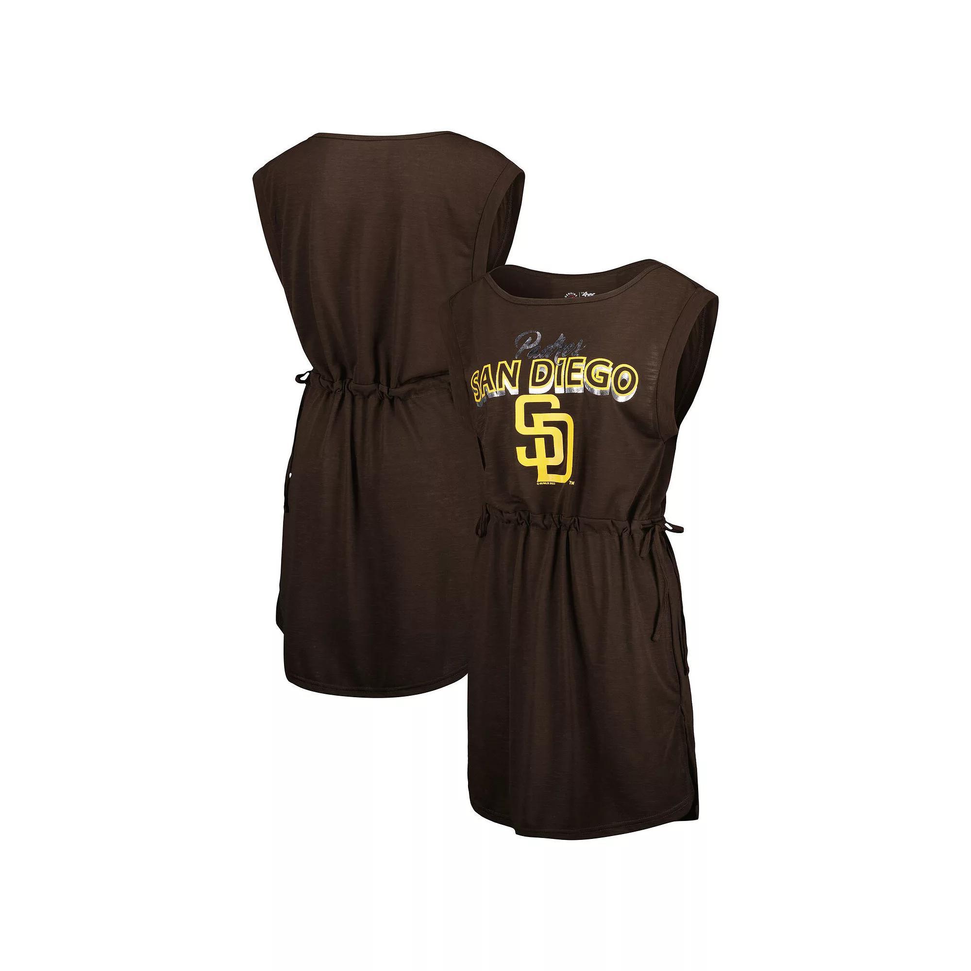 Women's G-III 4Her by Carl Banks Brown San Diego Padres G.O.A.T Swimsuit Cover-Up Dress, Size: XL Product Image