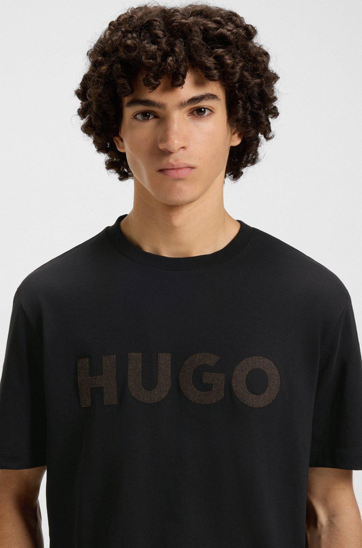 Cotton-jersey T-shirt with herringbone logo Product Image