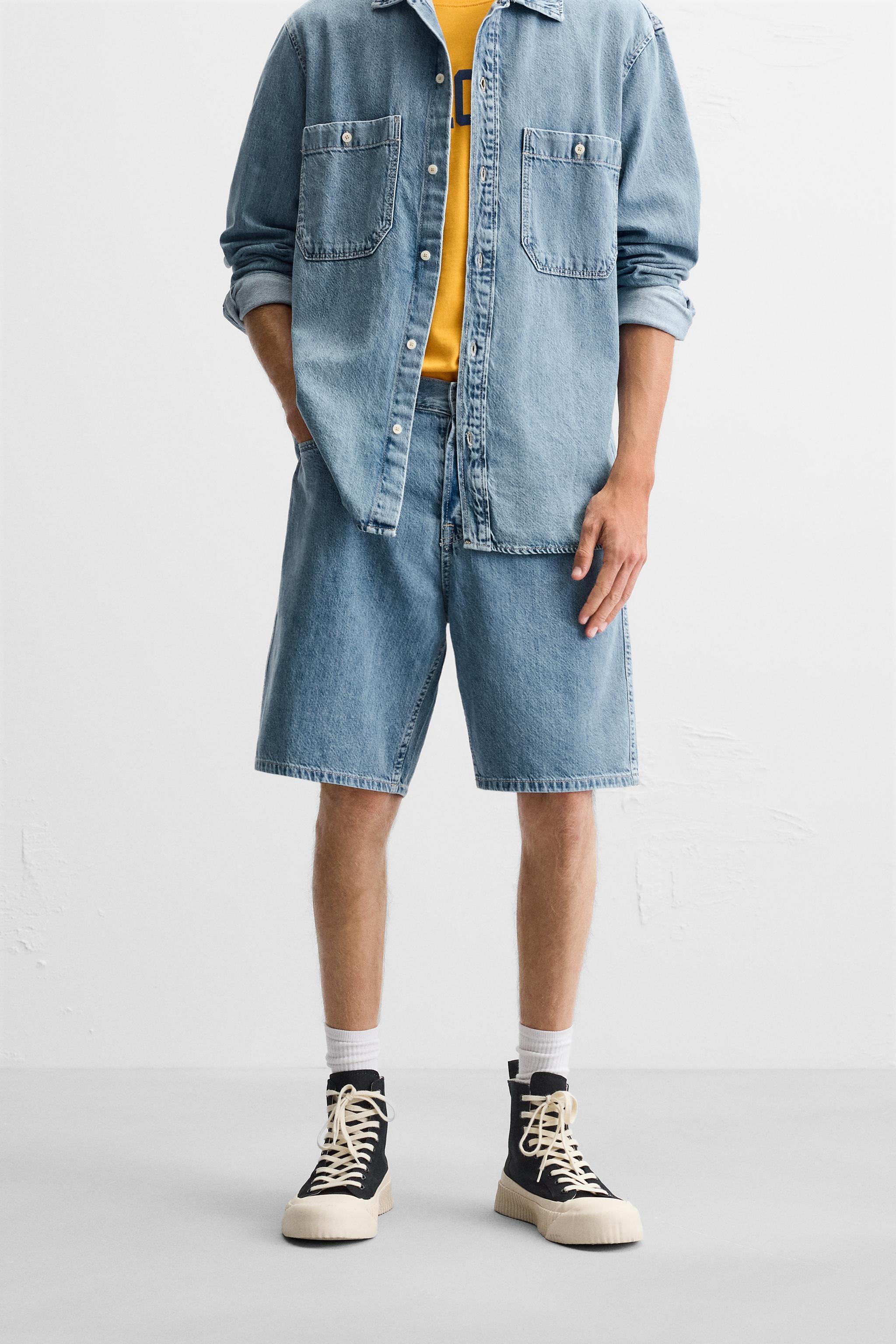 LIGHTWEIGHT DENIM SHORTS Product Image