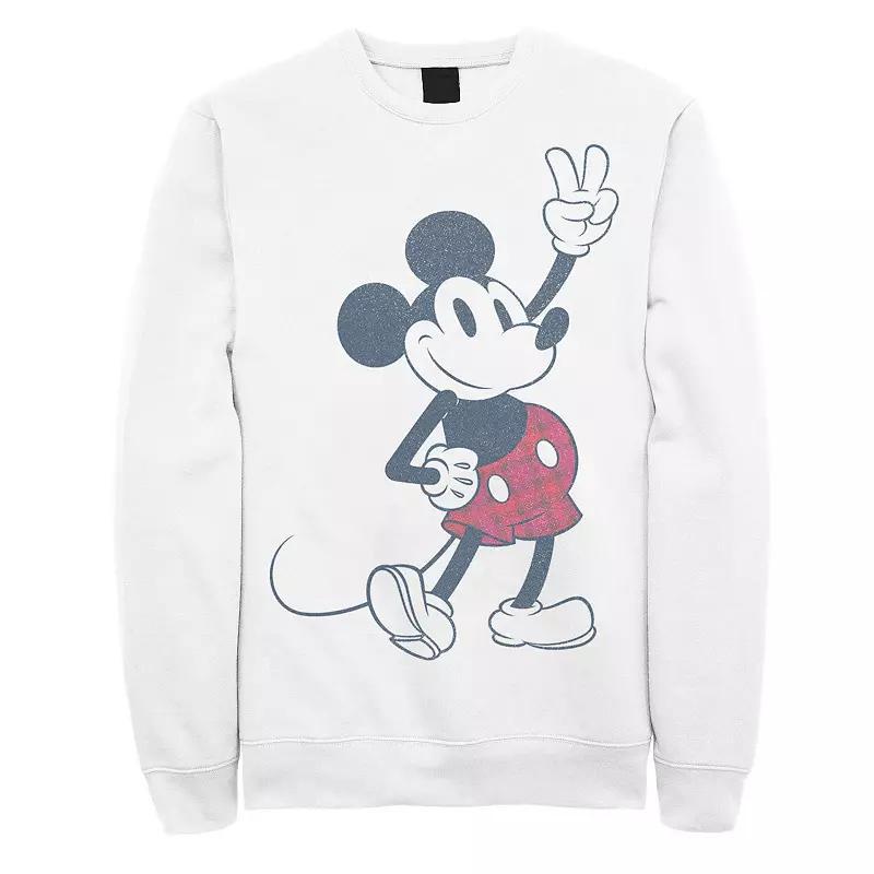 Disney's Mickey & Friends Mickey Mouse Plaid Shorts Men's Sweatshirt, Size: XXL, White Product Image