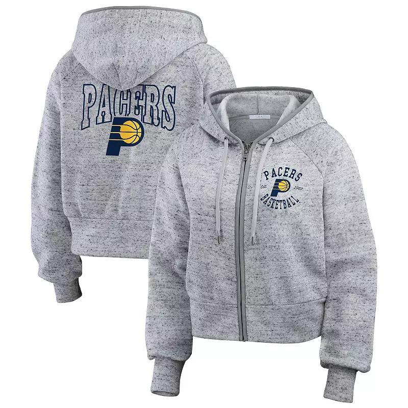 Women's WEAR by Erin Andrews Heather Gray Indiana Pacers Speckled Radiator Full-Zip Hoodie, Size: 2XL, Grey Product Image