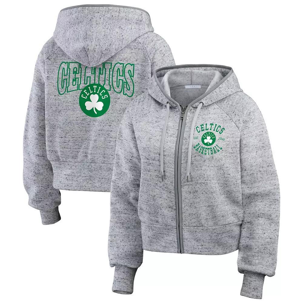 Women's WEAR by Erin Andrews Heather Gray Atlanta Hawks Speckled Radiator Full-Zip Hoodie, Size: 2XL, Grey Product Image
