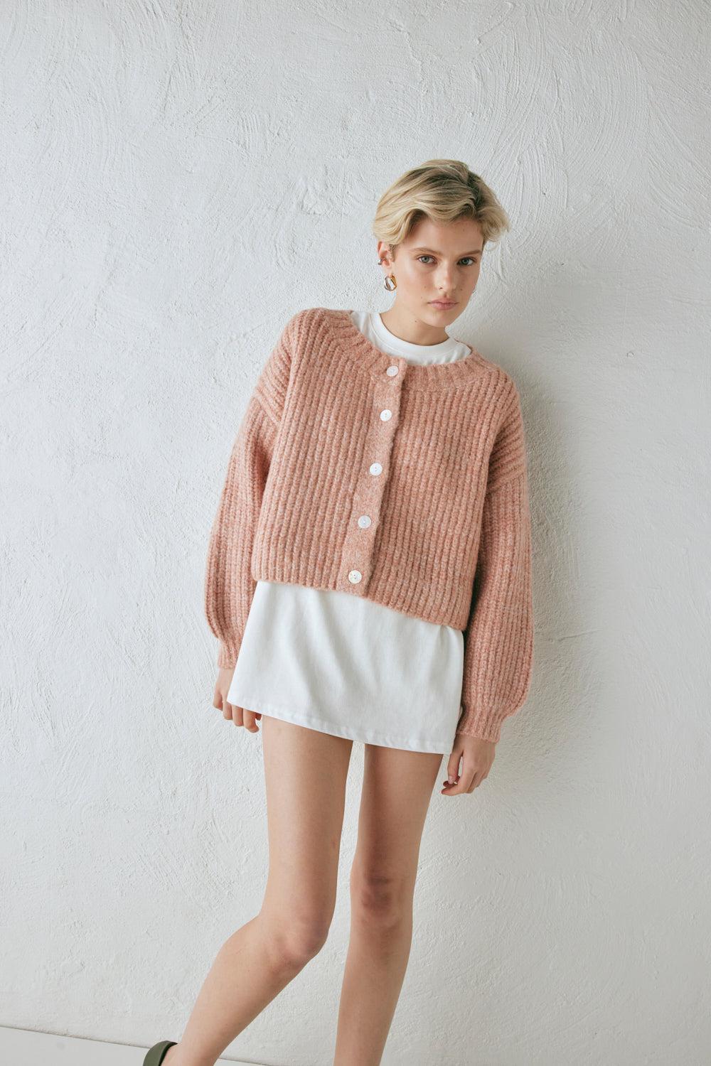 Elsie Knit Cardigan Rose Marle Product Image