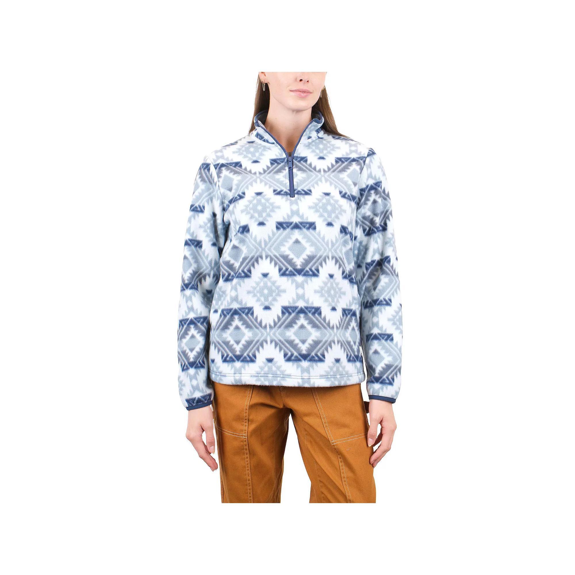 Women's Mountain and Isles Quarter Zip Printed Polar Fleece Pullover, Size: XS, Red Product Image