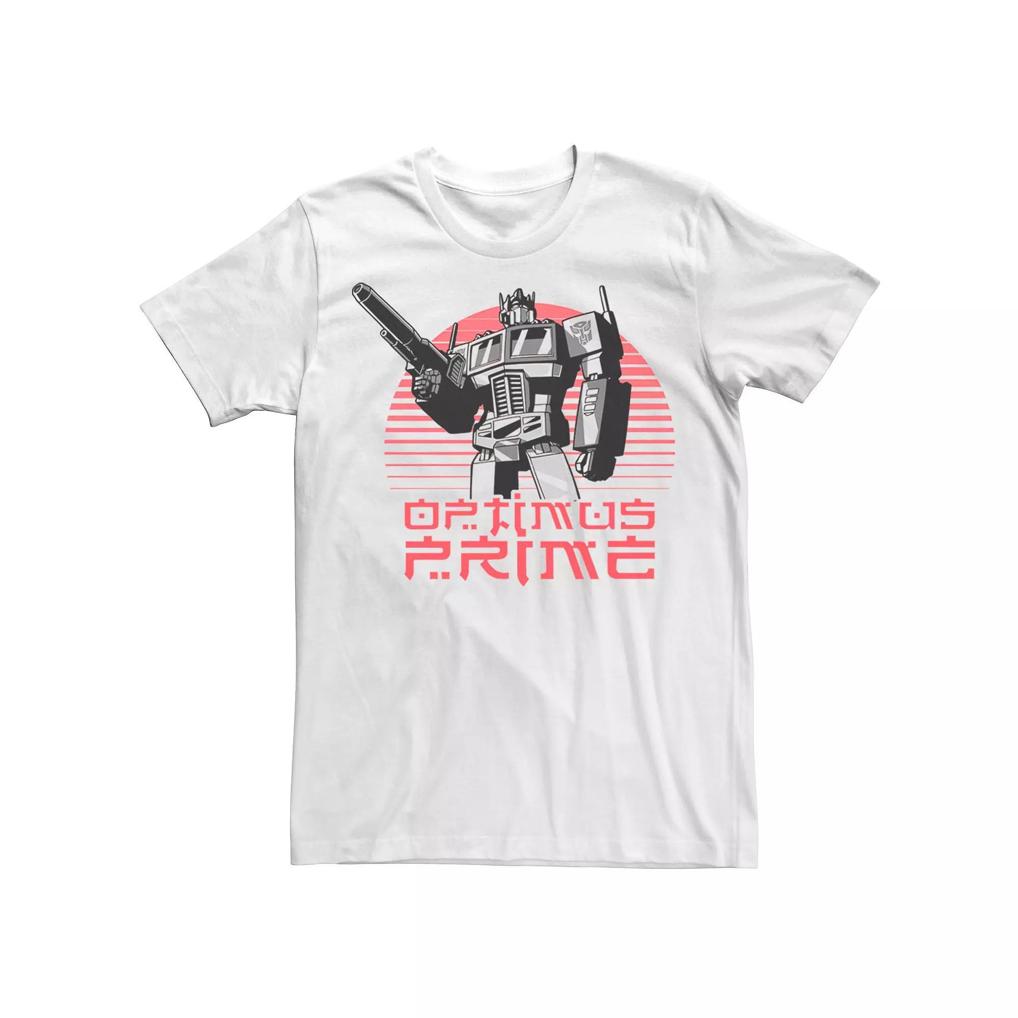 Men's Transformers Optimus Prime Lined Sunset Portrait Tee, Size: XXL, White Product Image