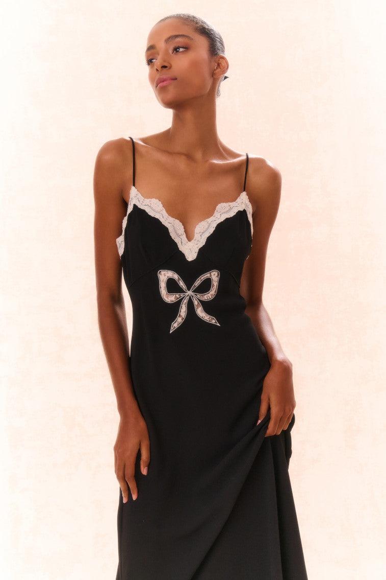 Manuela Bow Slip Maxi Dress Product Image