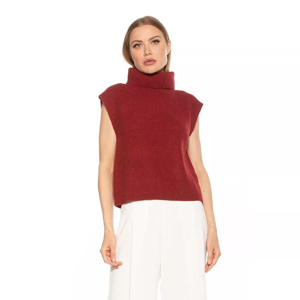 Womens ALEXIA ADMOR Jaylani Ribbed Knit Turtleneck Sweater Vest Product Image