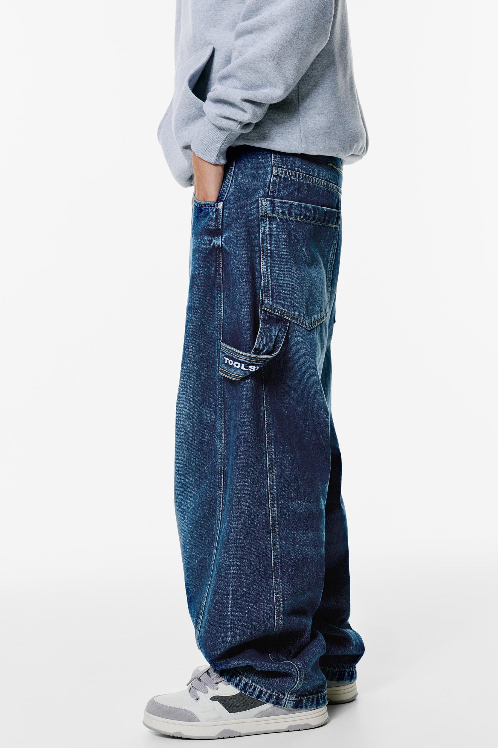 Balloon fit jeans with embroidered pocket Product Image
