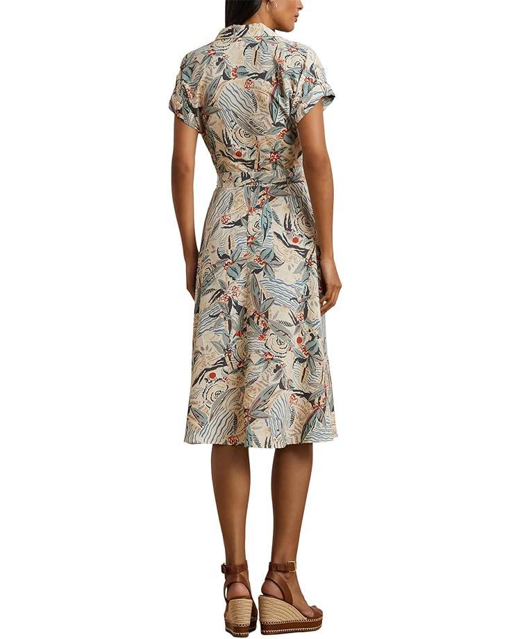 Women's Lauren Ralph Lauren Print Belted Crepe Camp Shirtdress Product Image