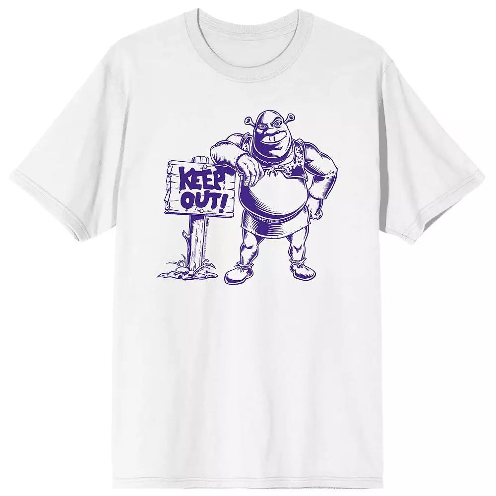 Men's Shrek Keep Out Sign Short Sleeve Graphic T-Shirt, Size: Small, White Product Image