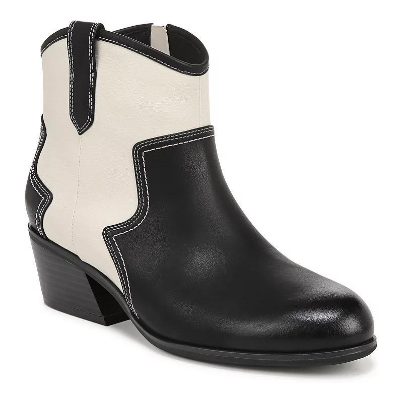 Dr. Scholl's Lasso Women's Western Ankle Boots, Size: 6, Black Off White Product Image