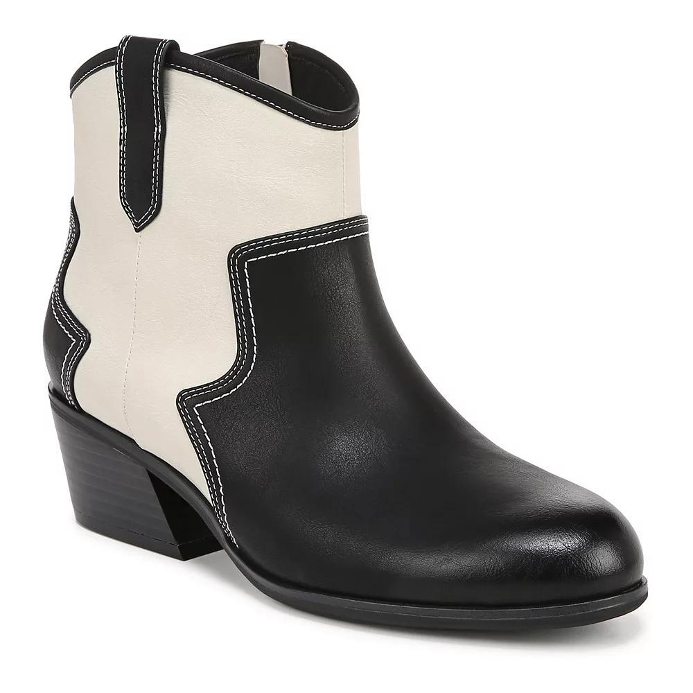 Dr. Scholl's Lasso Women's Western Ankle Boots, Size: 6, Black Off White Product Image