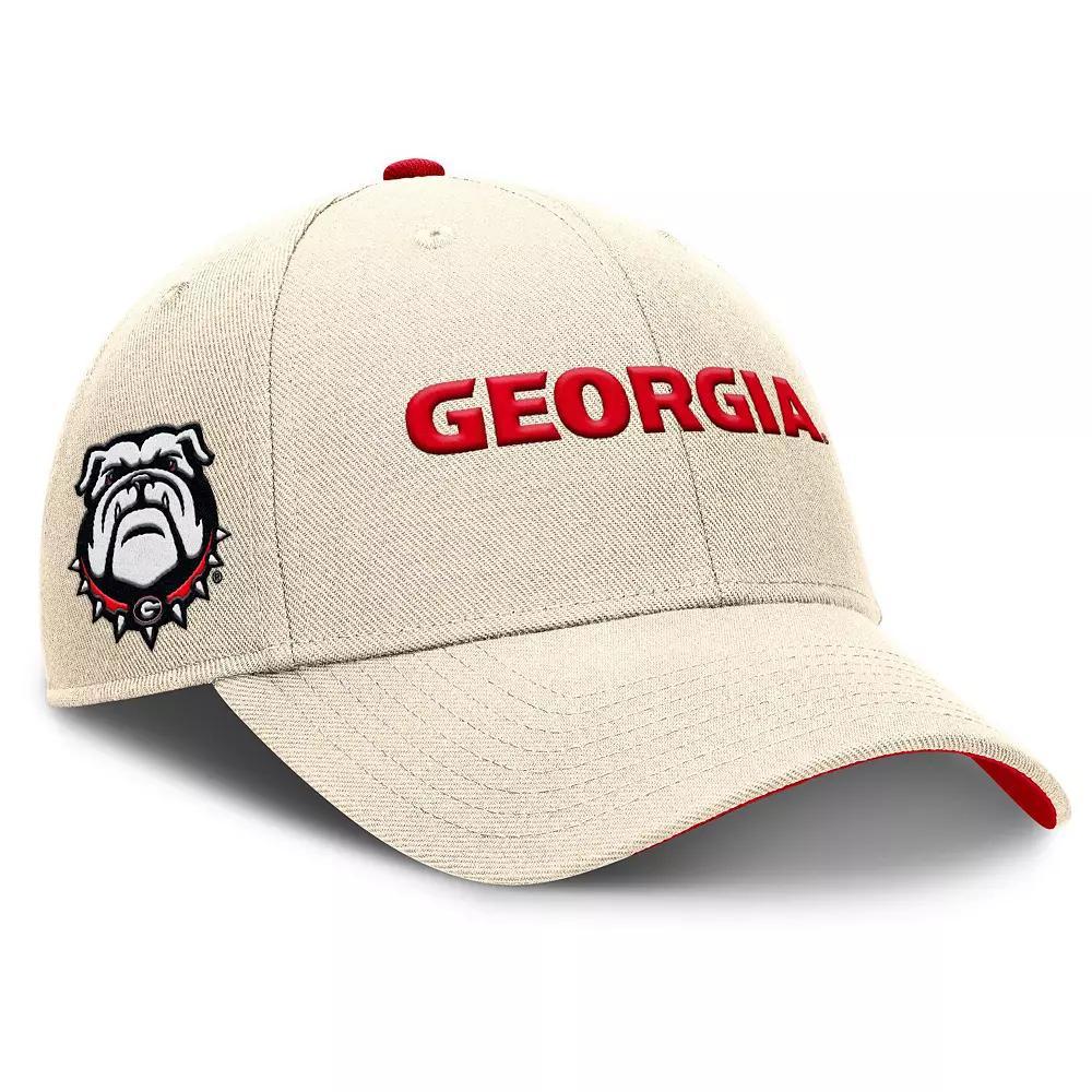 Men's Nike Natural Georgia Bulldogs Primetime Rise Adjustable Hat, Beige Product Image