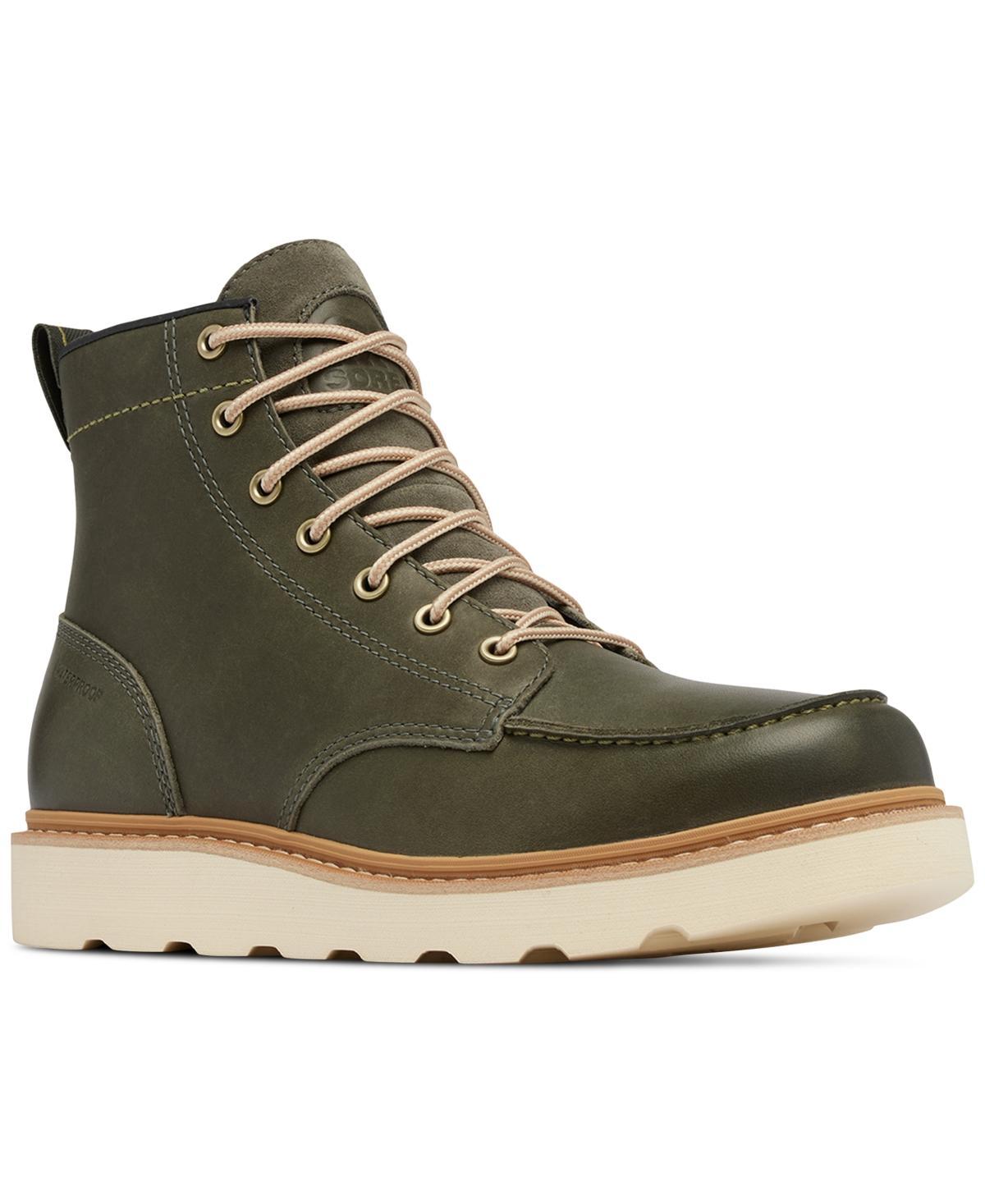 SOREL Men's Slabtown 62' Waterproof Leather Moc-toe Lace-up Boots In Alpine Tundra,tawny Buff Product Image