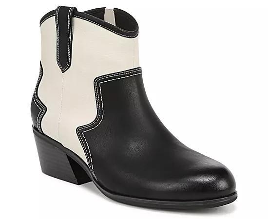Dr. Scholl's Lasso Women's Western Ankle Boots, Size: 6, Black Off White Product Image