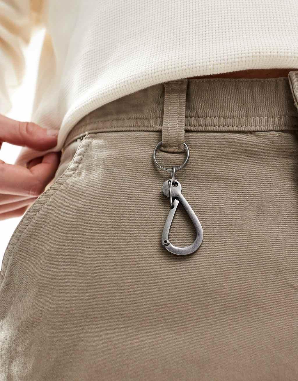 River Island wide leg cargo pants medium stone Product Image