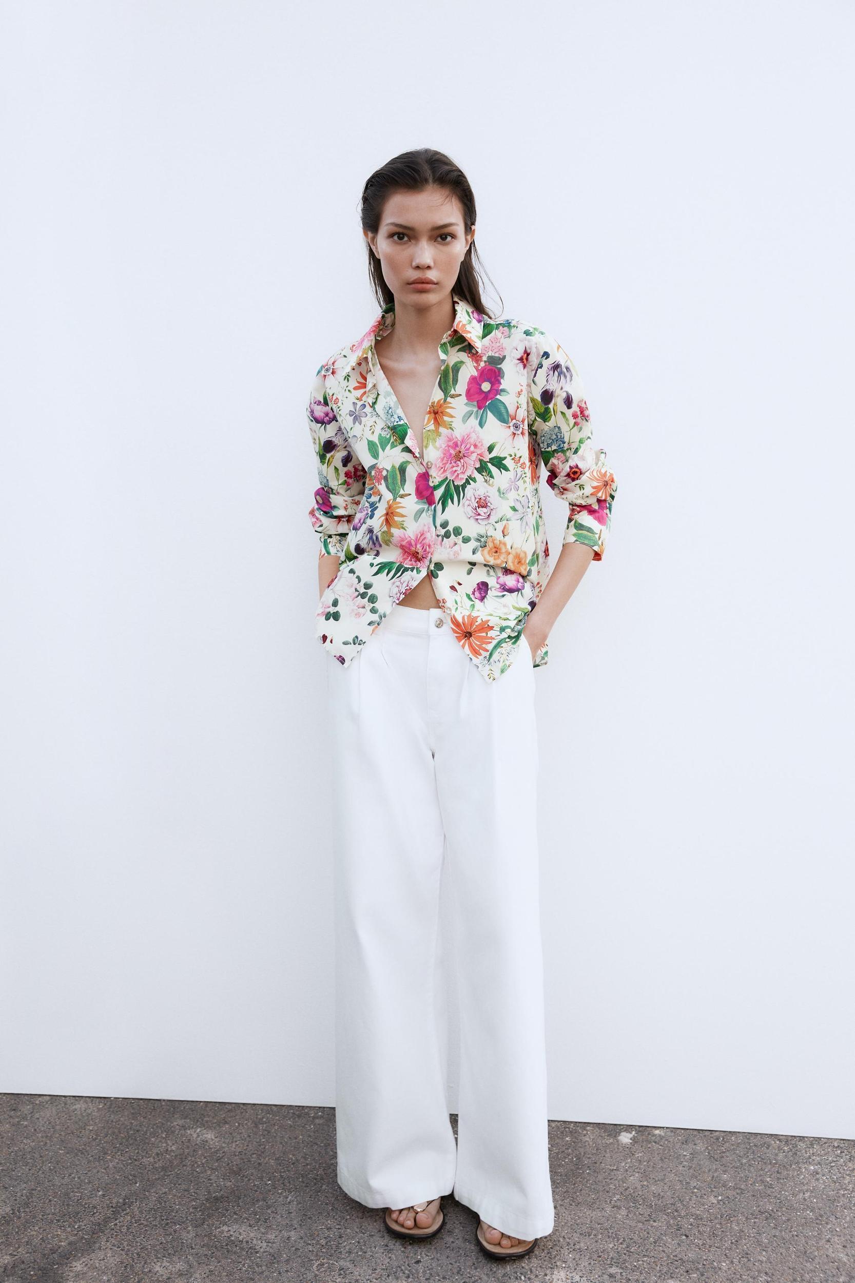 FLORAL PRINT POPLIN SHIRT Product Image