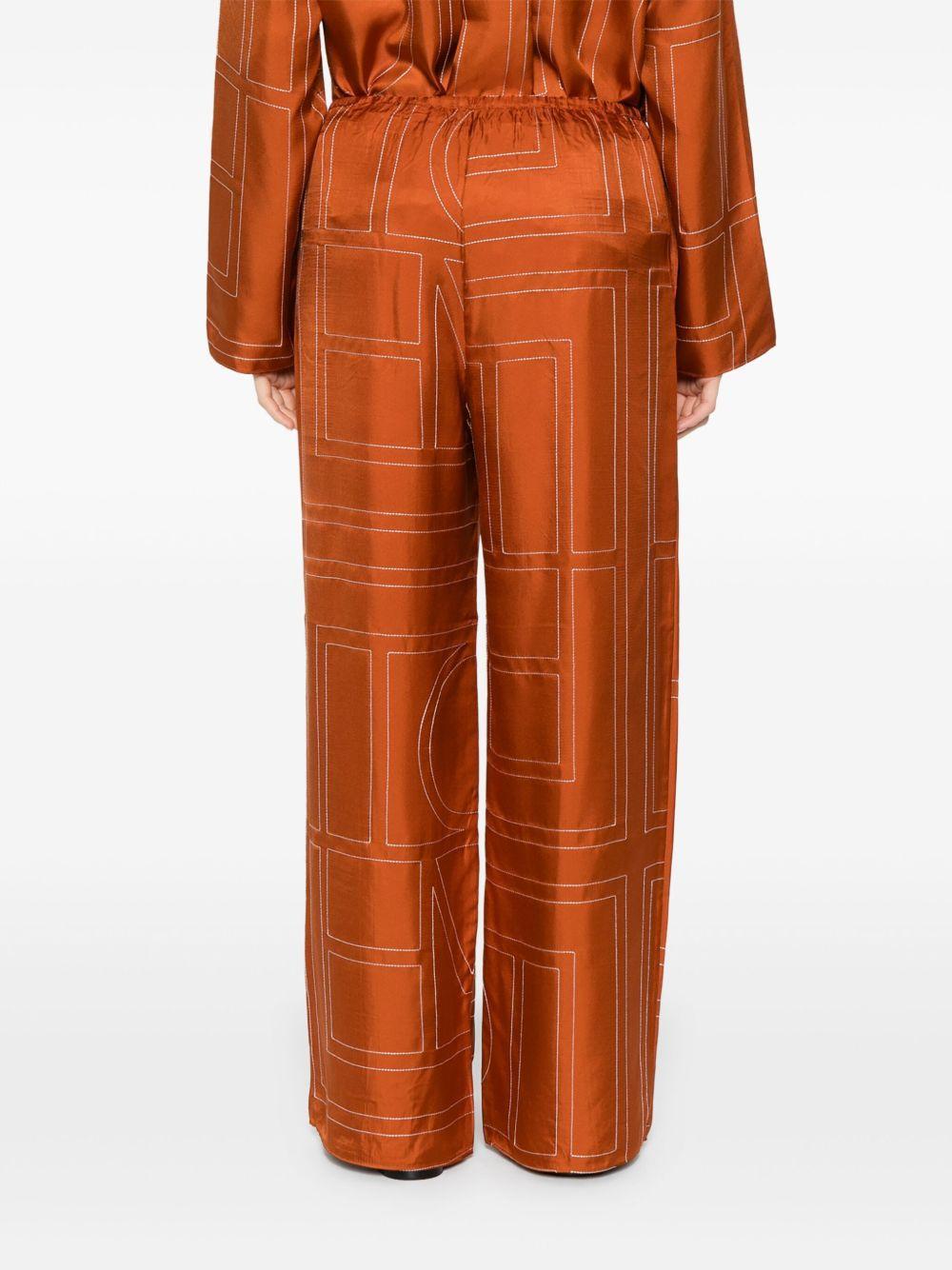 monogram silk trousers Product Image