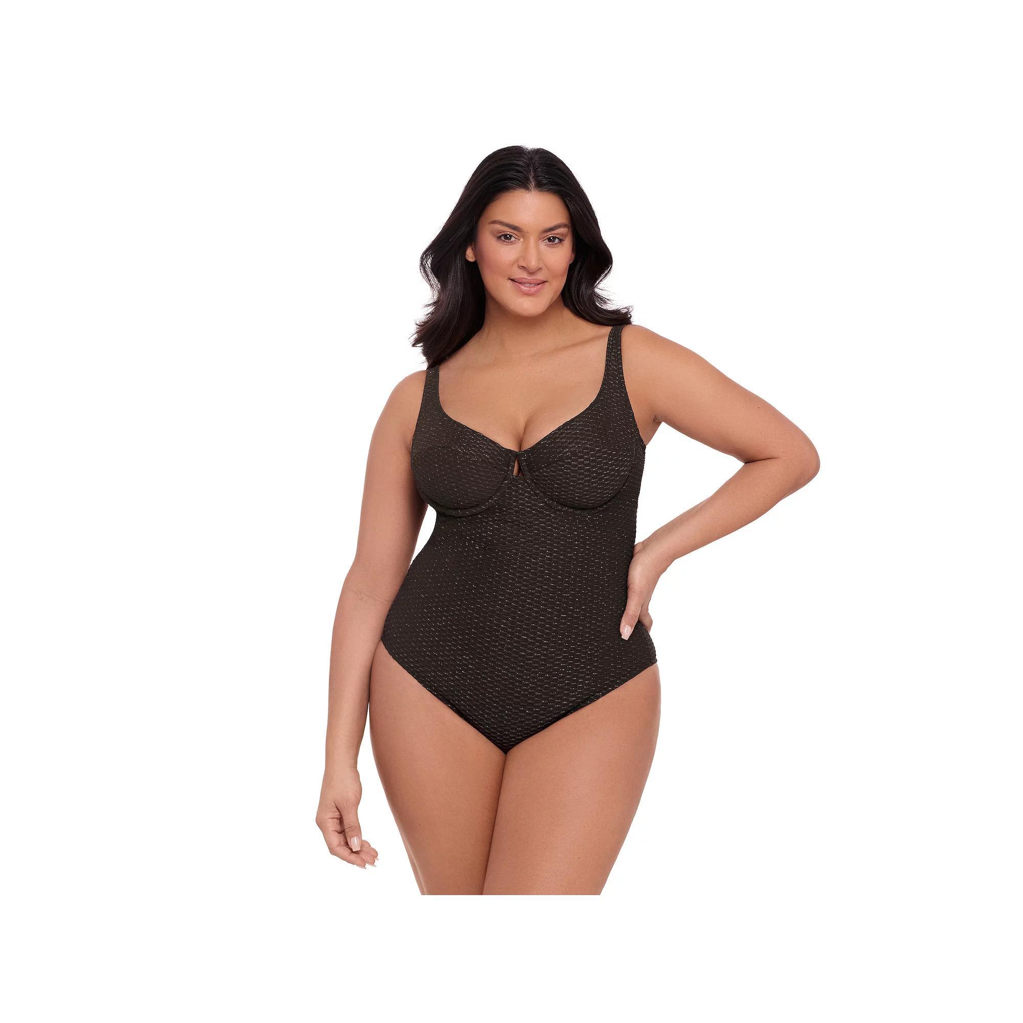 Women's S3 Swim The Underwire One-Piece Swimsuit, Size: Large, Black Product Image